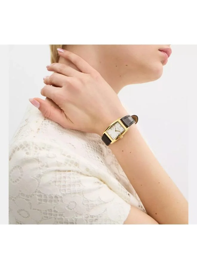 COACH  2-Hand Reese Collection Quartz Movement Watch For Women With Black Leather Strap - 14504312 for Women | Best Price UAE